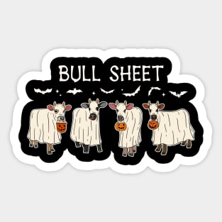 Funny Halloween Boo Ghost Cow Costume Bull Sheet Cow Lover Sticker